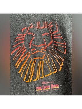 Disney Vintage Lion King Black & Orange Short Sleeve Raised Graphic T